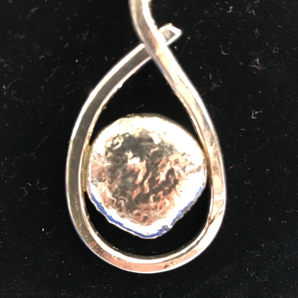Sterling Silver Nugget pendant with beaded chain